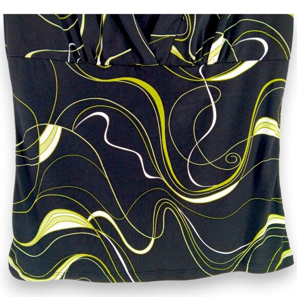 JKLA Women's Top- SMALL- Black-Green-Cream-Dressy-Casual-Short sleeve-loose - Picture 7 of 9